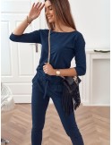 Women\'s jumpsuit fastened with a zipper at the back, navy blue 2401 - Online store - Boutique